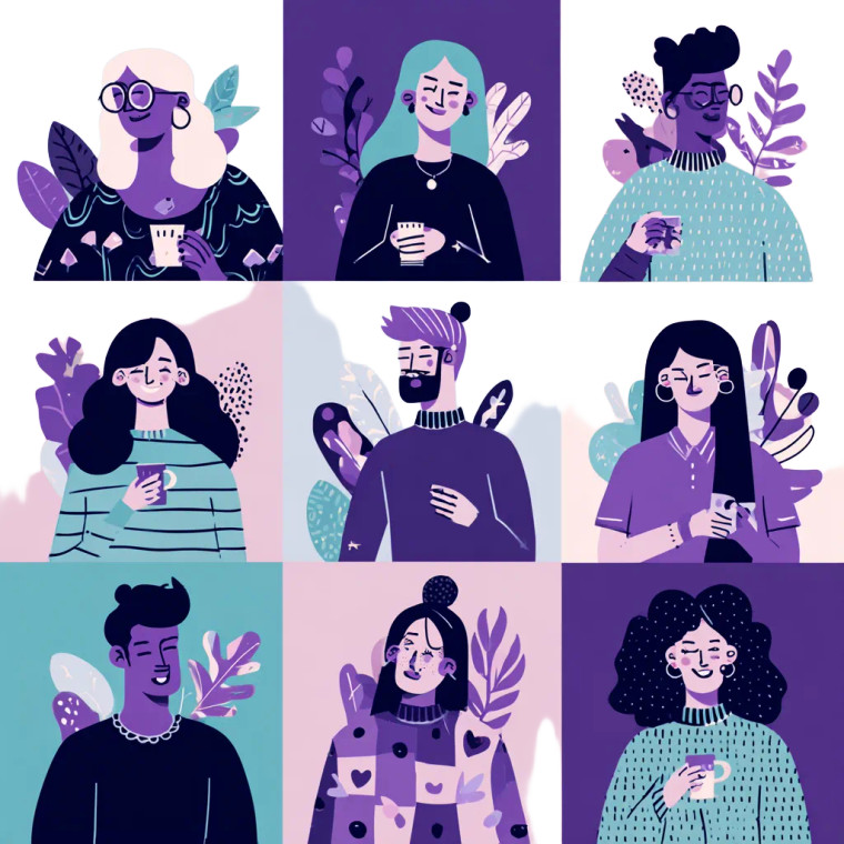 Happy Vector People Vinyl Car Decal Sticker – Waterproof & UV-Resistant 6.826666666666667"