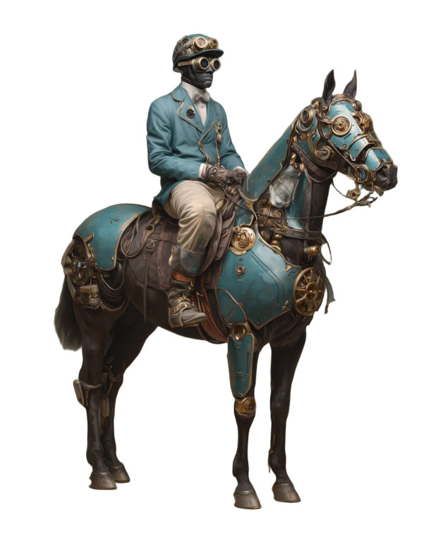 Steampunk Jockey Vinyl Car Decal Sticker – Waterproof & UV-Resistant 8.0"