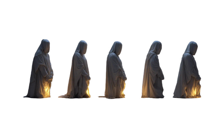 Solemn Ritual Figures Vinyl Car Decal Sticker – Waterproof & UV-Resistant 2.72"
