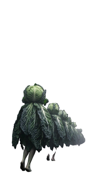 Cabbage Humanoids Parade Vinyl Car Decal Sticker – Waterproof & UV-Resistant 9.706666666666667"