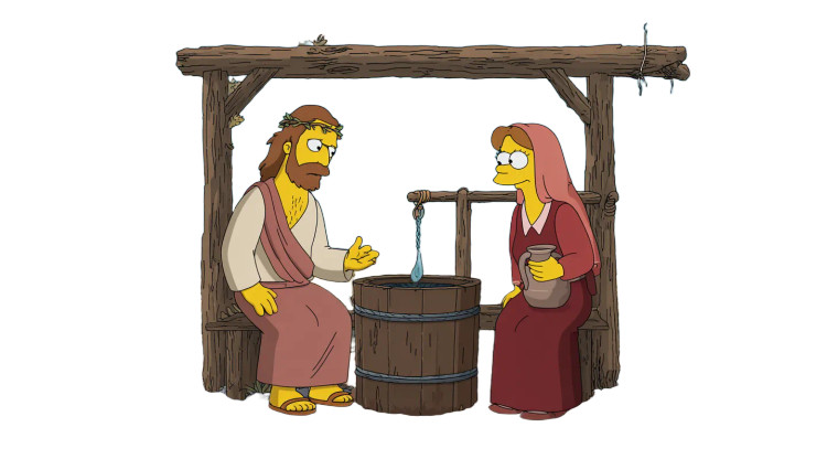 Simpsons' Jesus Scene Vinyl Car Decal Sticker – Waterproof & UV-Resistant 2.72"