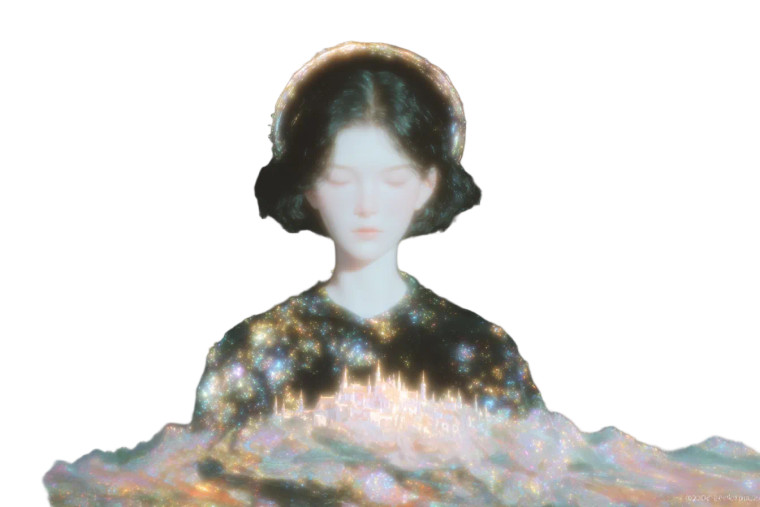 Dreamy Holographic Girl Vinyl Car Decal Sticker – Waterproof & UV-Resistant 2.986666666666667"
