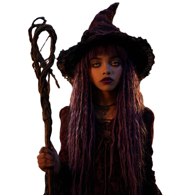Purple-Haired Witch Vinyl Car Decal Sticker – Waterproof & UV-Resistant 3.4133333333333336"