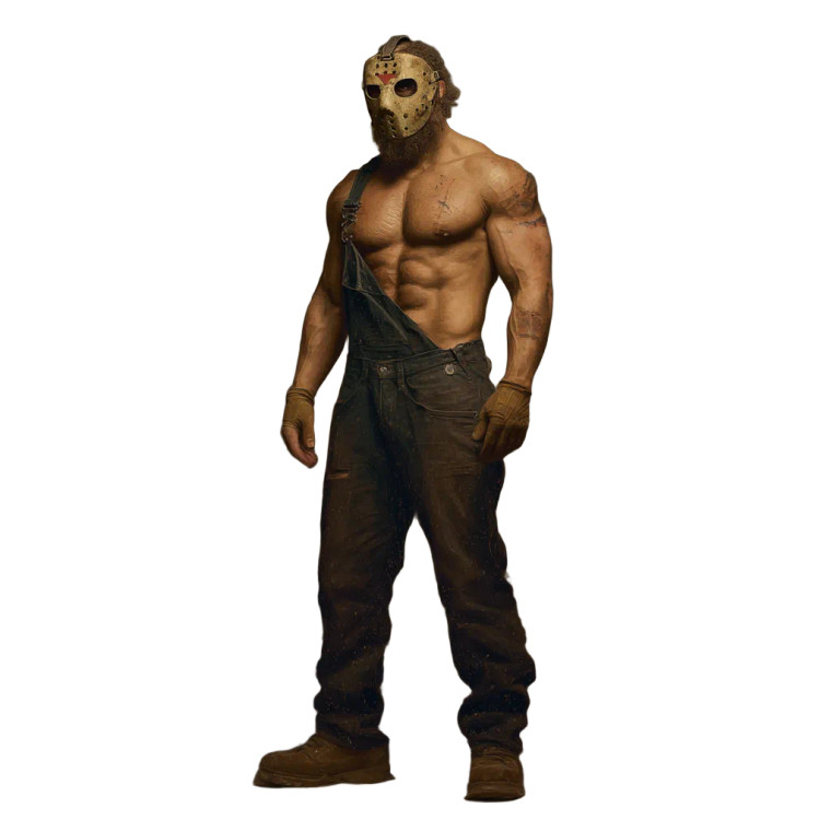 Muscular Masked Man Vinyl Car Decal Sticker – Waterproof & UV-Resistant 3.4133333333333336"