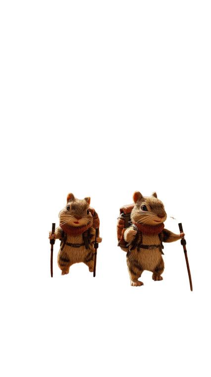 Tiny Hiking Squirrels Vinyl Car Decal Sticker – Waterproof & UV-Resistant 9.706666666666667"