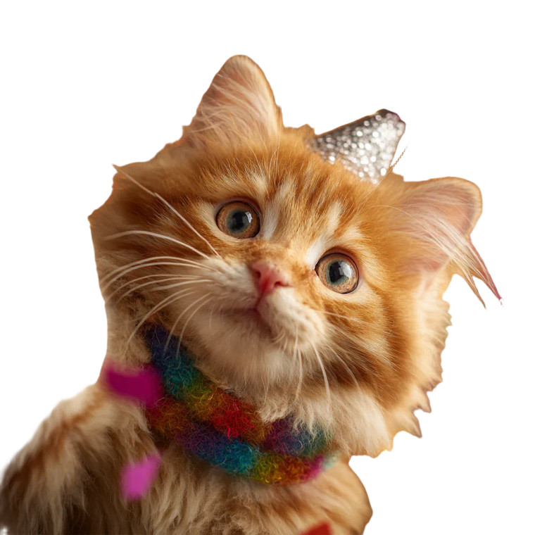 Fluffy Ginger Kitten V2 Vinyl Car Decal Sticker – Waterproof & UV-Resistant 3.4133333333333336"