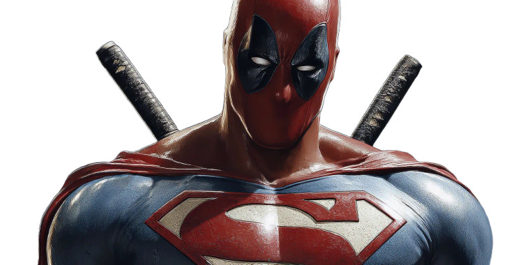 Superman Deadpool Fusion Vinyl Car Decal Sticker – Waterproof & UV-Resistant 5.12"