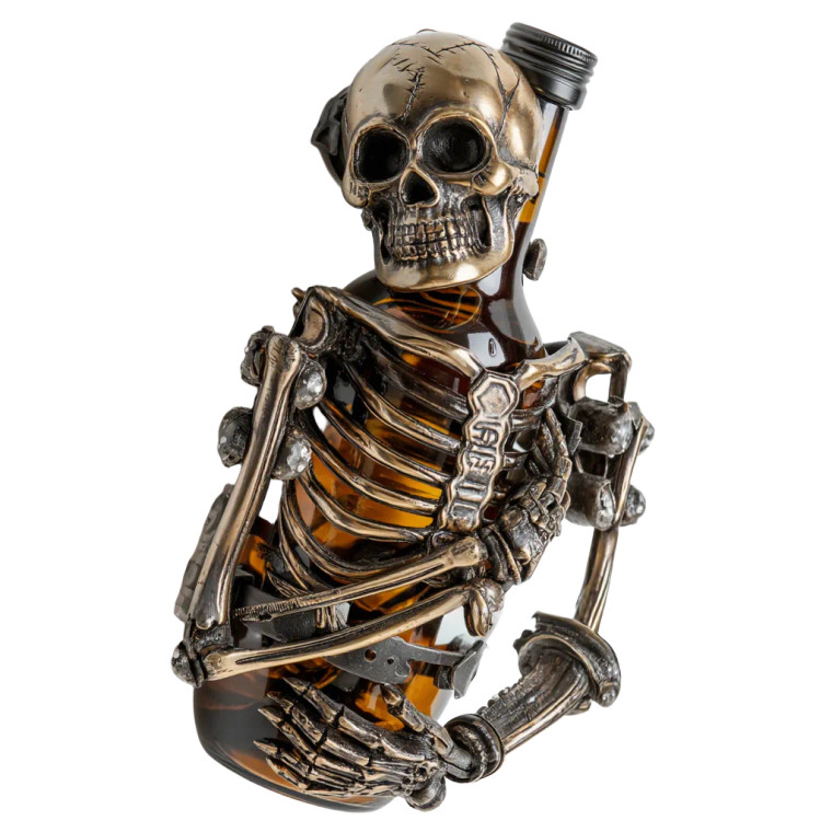 Skeleton Wine Holder Vinyl Car Decal Sticker – Waterproof & UV-Resistant 3.4133333333333336"