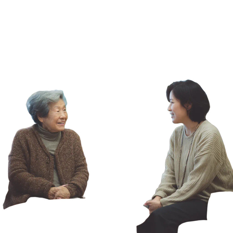 Korean Women Conversing Vinyl Car Decal Sticker – Waterproof & UV-Resistant 3.4133333333333336"