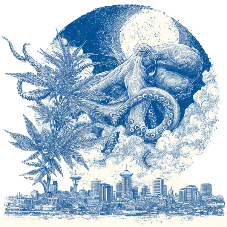 Kraken Cannabis Sketch Vinyl Car Decal Sticker – Waterproof & UV-Resistant 6.826666666666667"