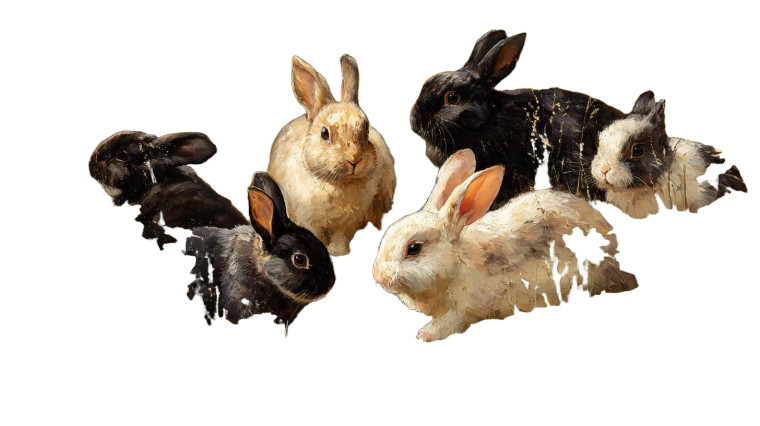 Rabbits In Field Vinyl Car Decal Sticker – Waterproof & UV-Resistant 2.72"