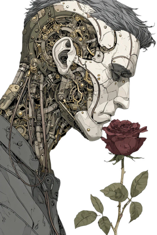 Cyborg Clooney Rose Vinyl Car Decal Sticker – Waterproof & UV-Resistant 4.4