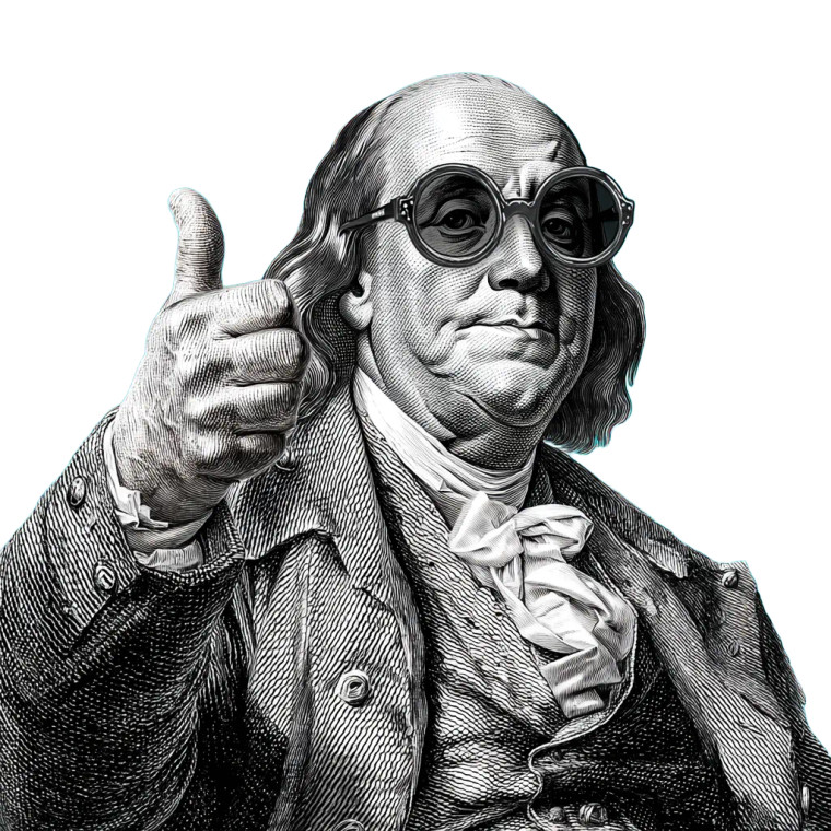 Benjamin Franklin Modernized Vinyl Car Decal Sticker – Waterproof & UV-Resistant 6.826666666666667"