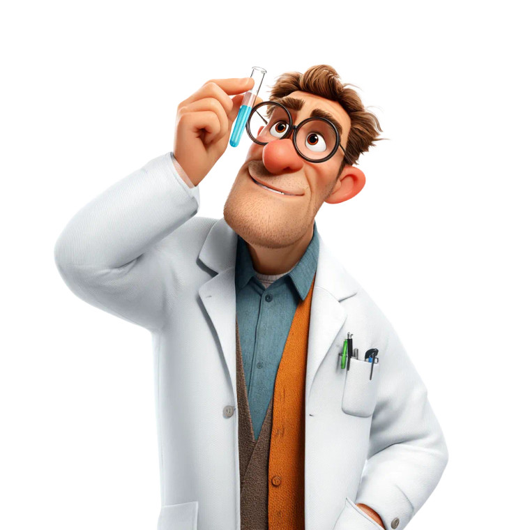 Happy Lab Scientist Vinyl Car Decal Sticker – Waterproof & UV-Resistant 6.826666666666667"