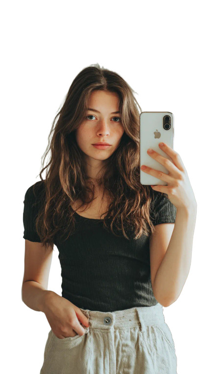 Selfie In Mirror V6 Vinyl Car Decal Sticker – Waterproof & UV-Resistant 9.706666666666667"