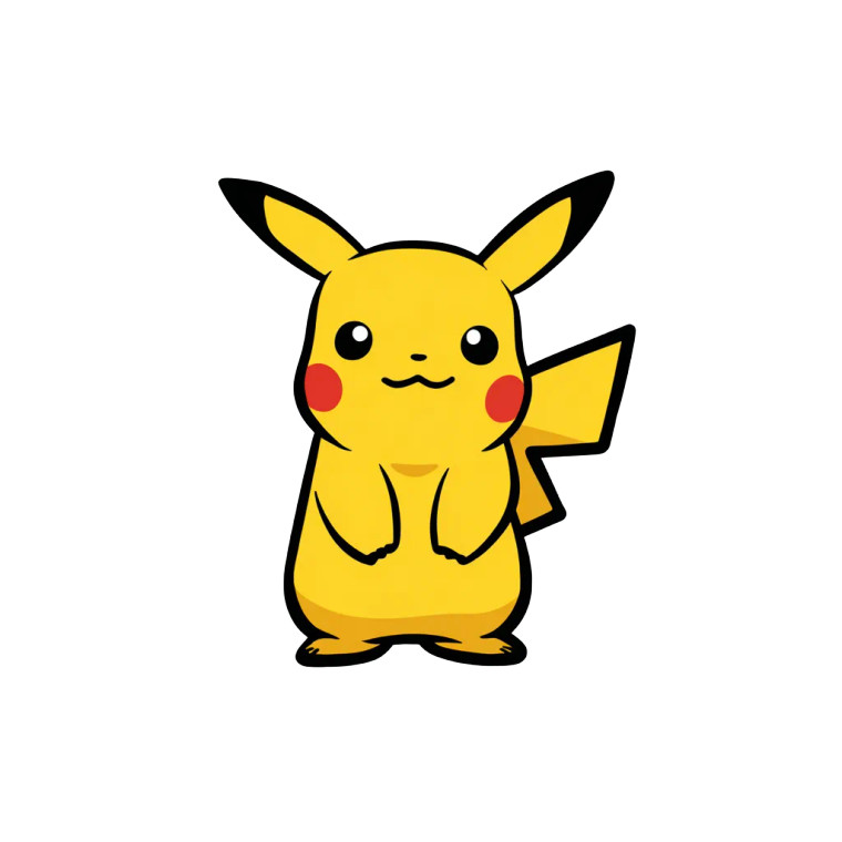 Pikachu Clip Art V2 Vinyl Car Decal Sticker – Waterproof & UV-Resistant 6.826666666666667"