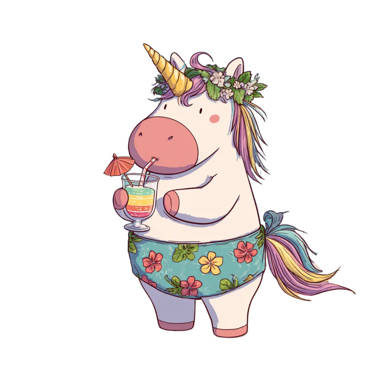 Beach Unicorn Vinyl Car Decal Sticker – Waterproof & UV-Resistant 3.4133333333333336"