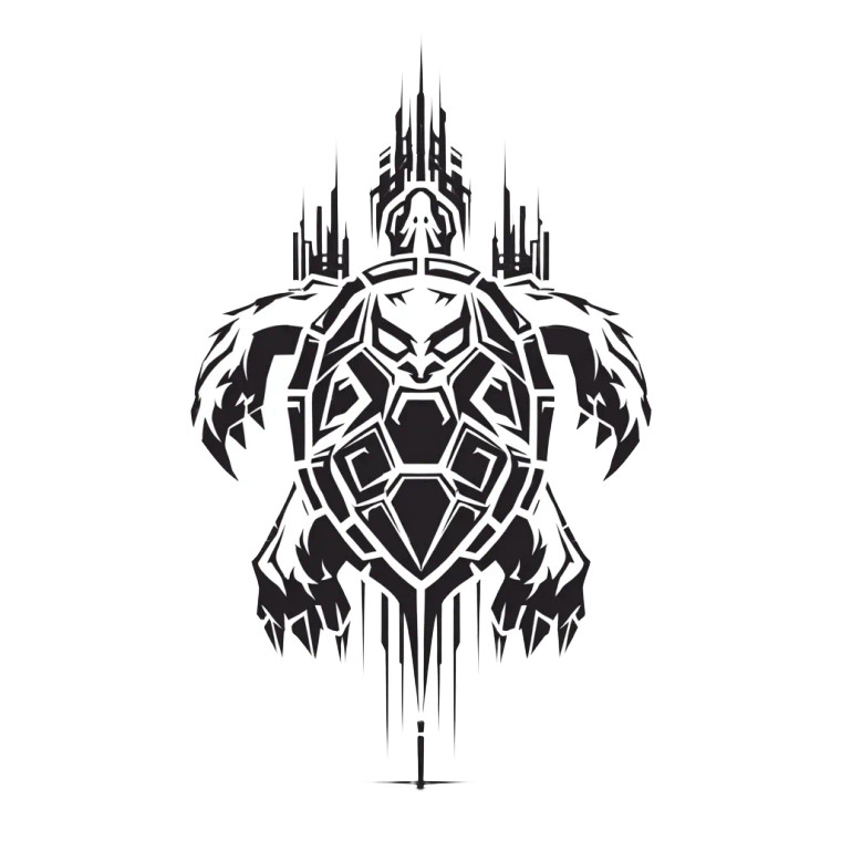 Abstract Turtle Logo Vinyl Car Decal Sticker – Waterproof & UV-Resistant 3.4133333333333336"