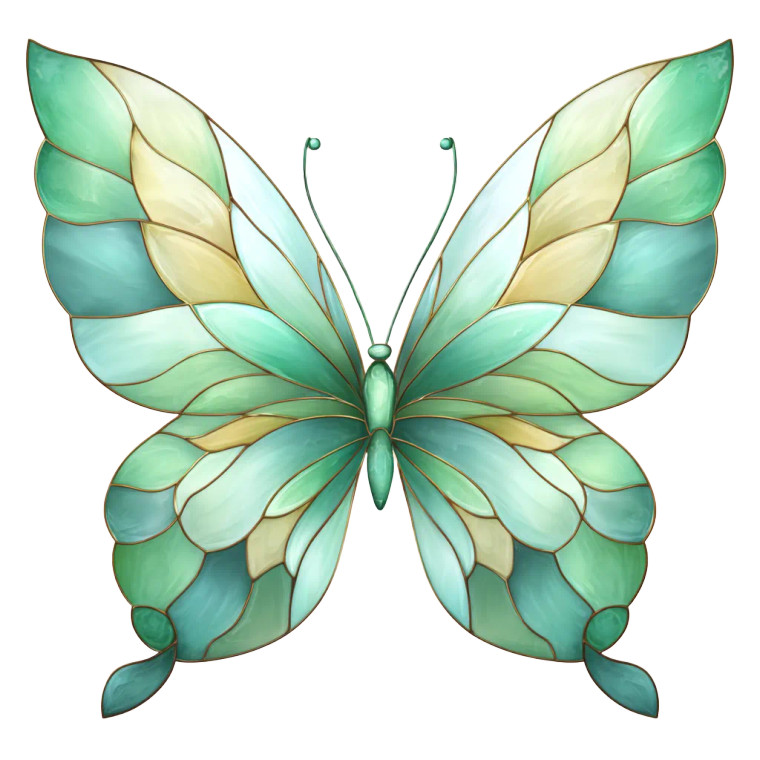 Stained Glass Butterfly V5 Vinyl Car Decal Sticker – Waterproof & UV-Resistant 3.4133333333333336"