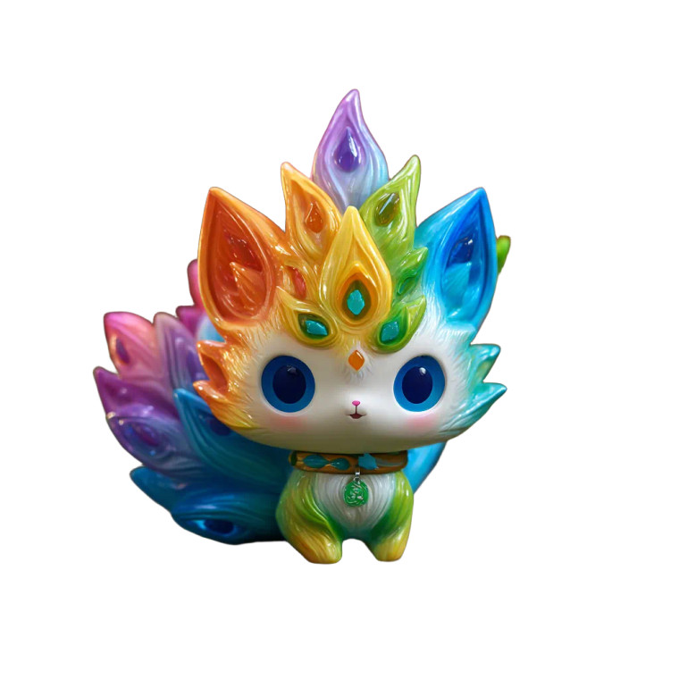 Nine-Tailed Fox Toy Vinyl Car Decal Sticker – Waterproof & UV-Resistant 3.4133333333333336"