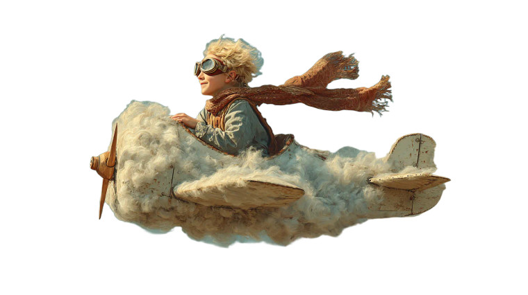 Cloud-Plane Adventure Vinyl Car Decal Sticker – Waterproof & UV-Resistant 2.72"