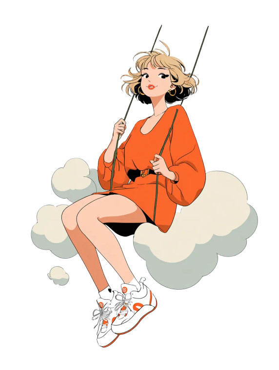 Anime Girl Swinging Vinyl Car Decal Sticker – Waterproof & UV-Resistant 4.1066666666666665"