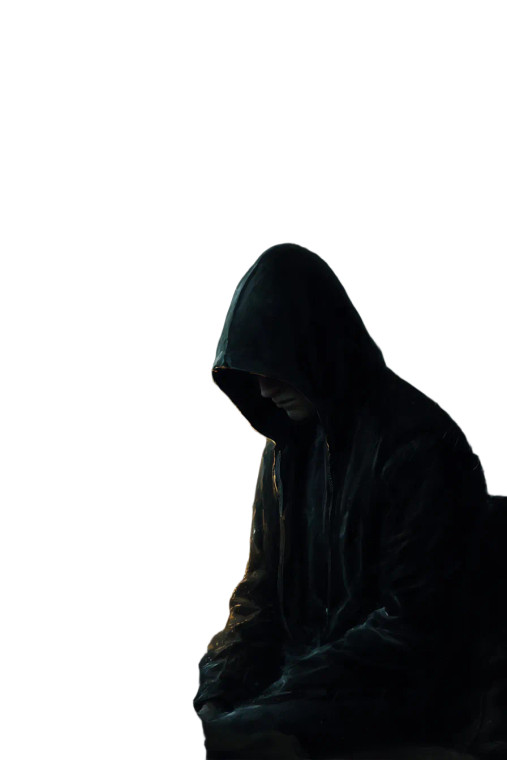 Hooded Figure V14 Vinyl Car Decal Sticker – Waterproof & UV-Resistant 8.96"