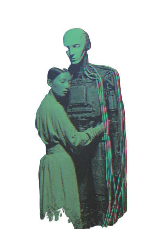 Robot Hug Vinyl Car Decal Sticker – Waterproof & UV-Resistant 4.4