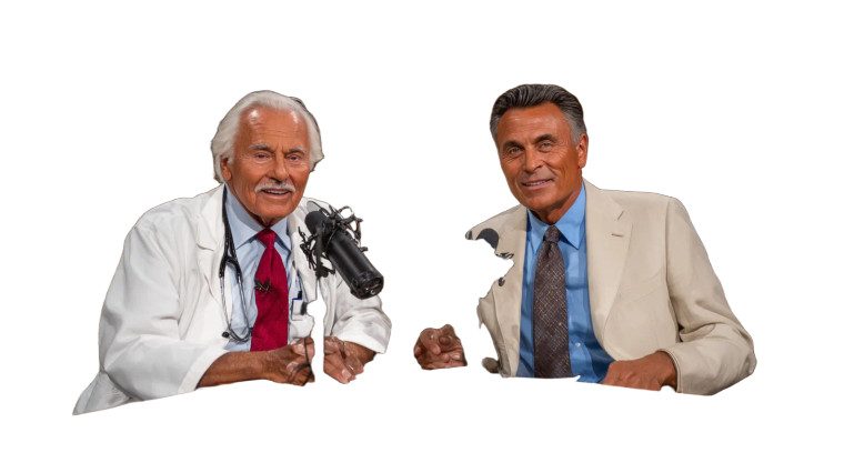 Elderly Doctors Podcasting Vinyl Car Decal Sticker – Waterproof & UV-Resistant 2.72"
