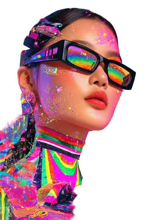 Cyber Pop Rave Vinyl Car Decal Sticker – Waterproof & UV-Resistant 8.96"