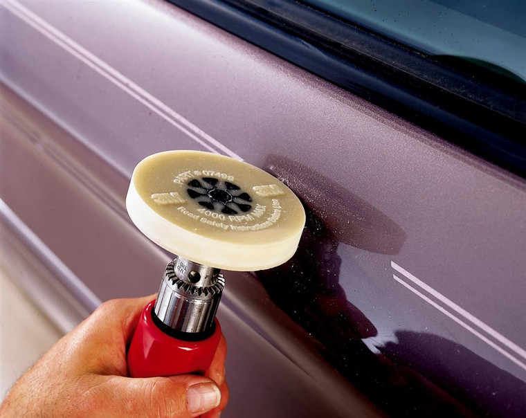 Premium 3M Eraser Wheel | Fine Grade 4" Diameter 5/8" Thickness | 4000 RPM | Beige | Remove Decals/Stripes Easily