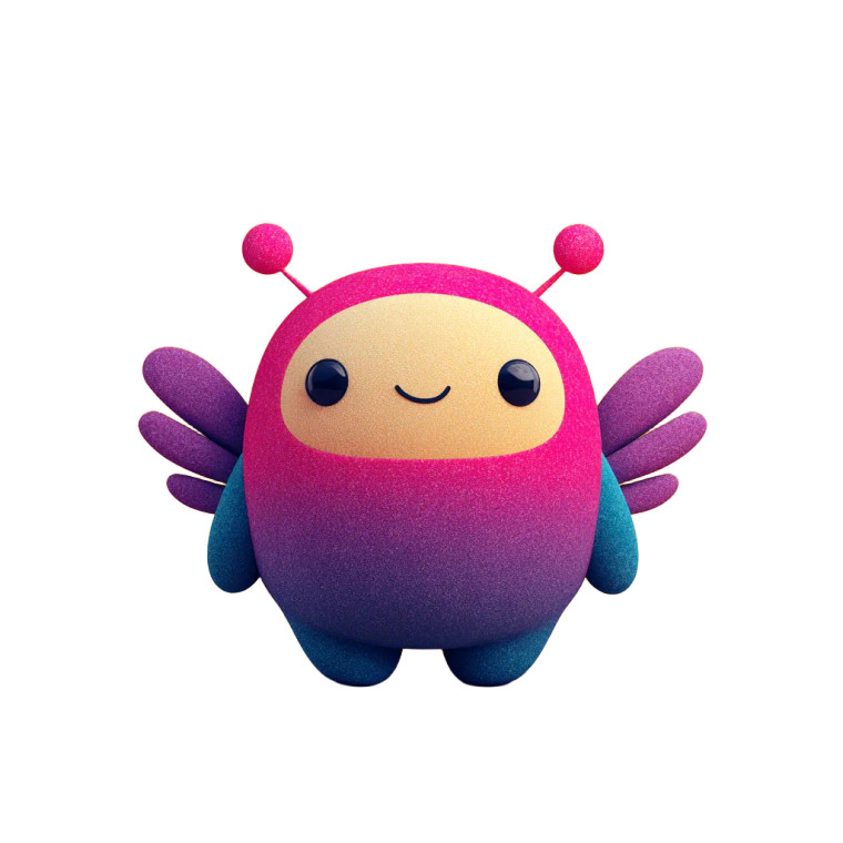 Cute Winged Alien Vinyl Car Decal Sticker – Waterproof & UV-Resistant 3.4133333333333336"