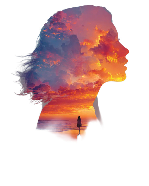 Serene Beach Silhouette Vinyl Car Decal Sticker – Waterproof & UV-Resistant 8.0"