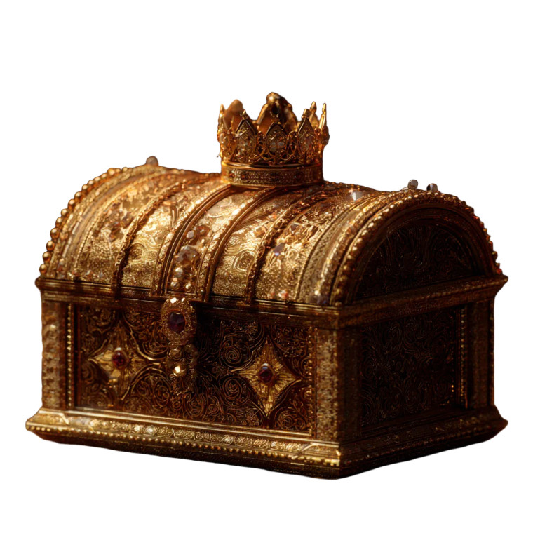 Golden Treasure Chest V3 Vinyl Car Decal Sticker – Waterproof & UV-Resistant 6.826666666666667"