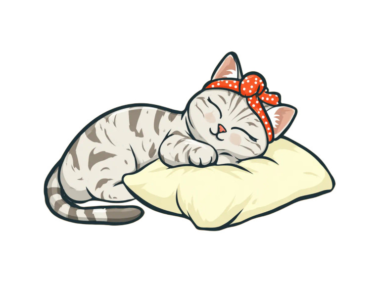 Napping Tabby Cat Vinyl Car Decal Sticker – Waterproof & UV-Resistant 3.0933333333333333"