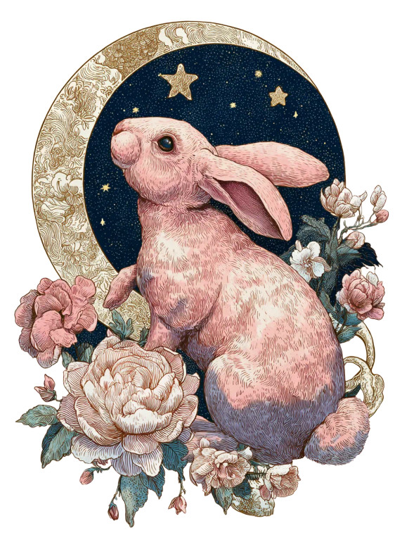 Velvet Rabbit Illustration Vinyl Car Decal Sticker – Waterproof & UV-Resistant 8.213333333333333"