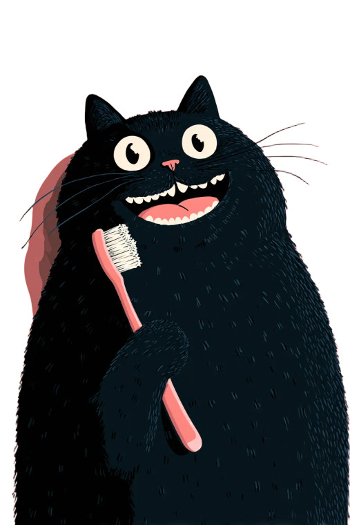Funny Toothbrush Cat Vinyl Car Decal Sticker – Waterproof & UV-Resistant 4.4
