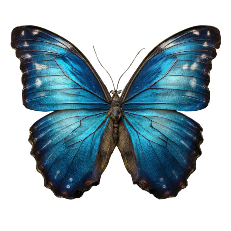 Blue Butterfly V9 Vinyl Car Decal Sticker – Waterproof & UV-Resistant 3.4133333333333336"