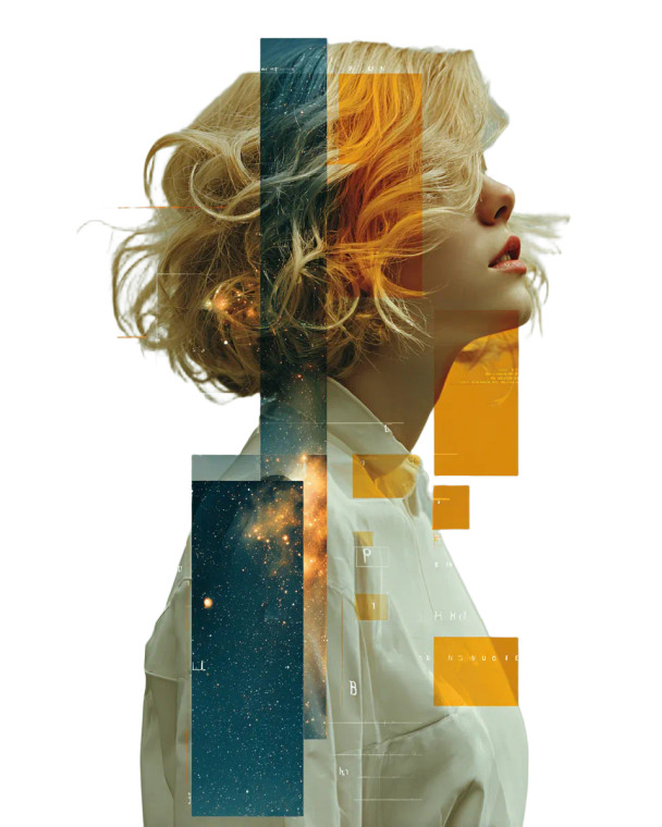 Galaxy Blonde Woman Vinyl Car Decal Sticker – Waterproof & UV-Resistant 4.0"