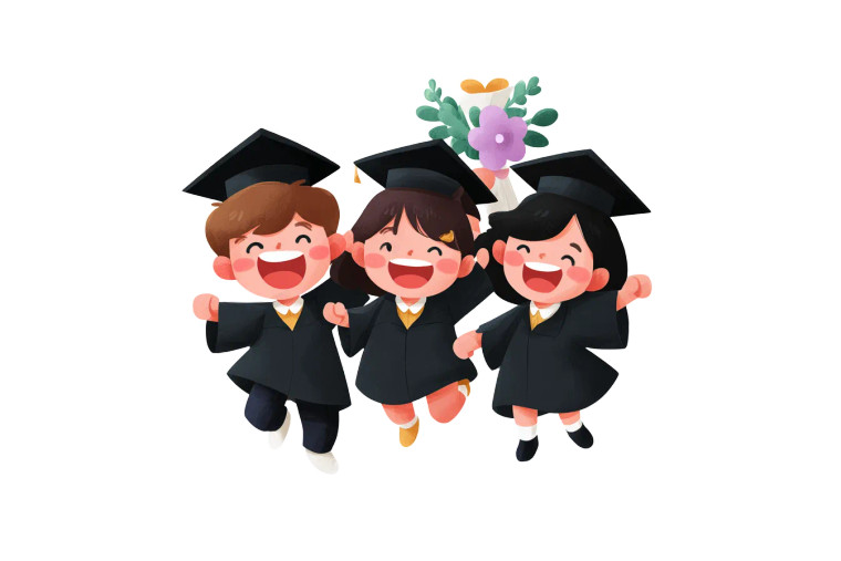 Graduating Kids Running Vinyl Car Decal Sticker – Waterproof & UV-Resistant 2.986666666666667"