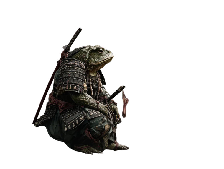 Samurai Toad Vinyl Car Decal Sticker – Waterproof & UV-Resistant 6.1866666666666665"