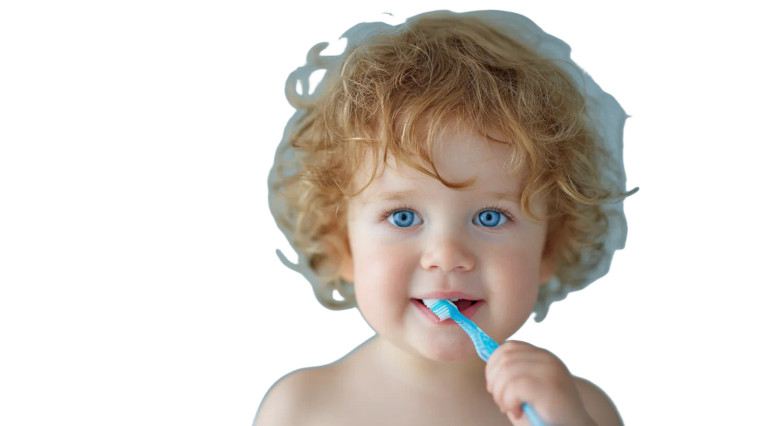 Smiling Toddler Brushing Vinyl Car Decal Sticker – Waterproof & UV-Resistant 5.4