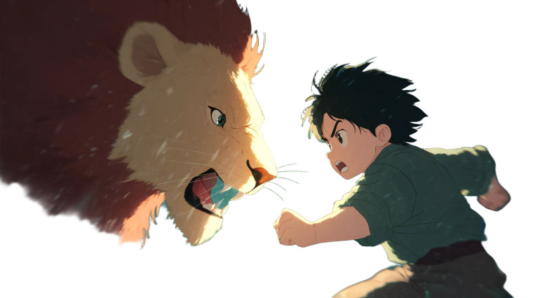 Boy Vs Lion V2 Vinyl Car Decal Sticker – Waterproof & UV-Resistant 5.4