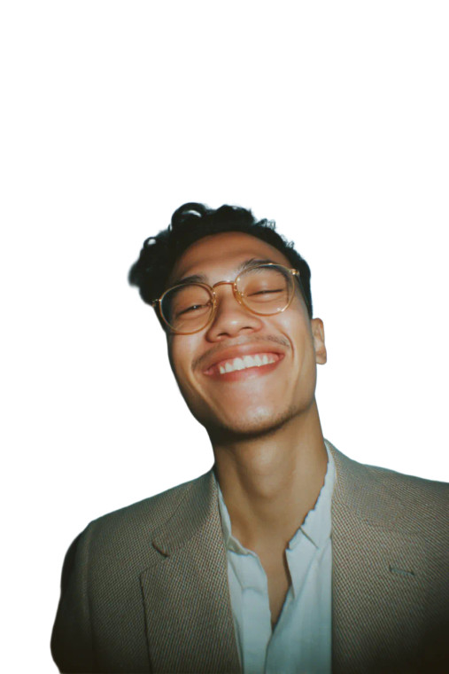 Asian Man Smiling Vinyl Car Decal Sticker – Waterproof & UV-Resistant 8.96"