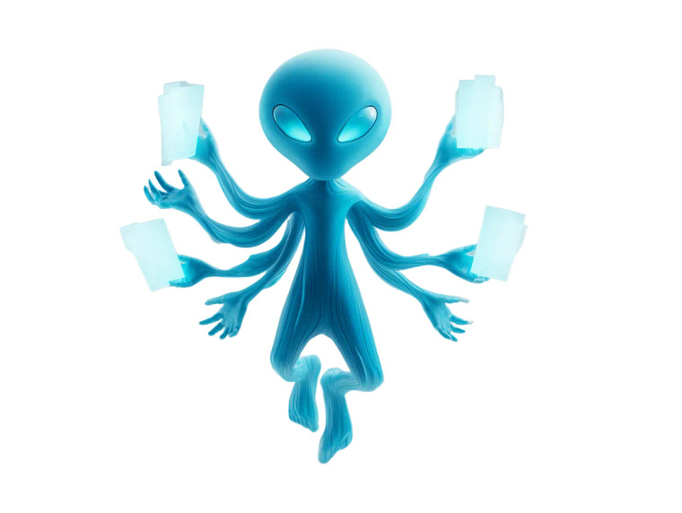 Futuristic Cyan Humanoid Vinyl Car Decal Sticker – Waterproof & UV-Resistant 6.1866666666666665"