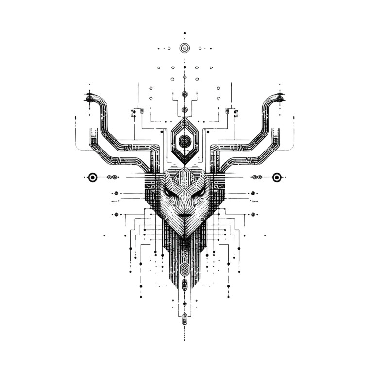 Techno Shaman Logo Vinyl Car Decal Sticker – Waterproof & UV-Resistant 6.826666666666667"