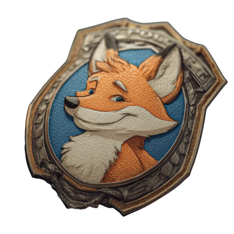 Cartoon Fox Badge Vinyl Car Decal Sticker – Waterproof & UV-Resistant 3.4133333333333336"