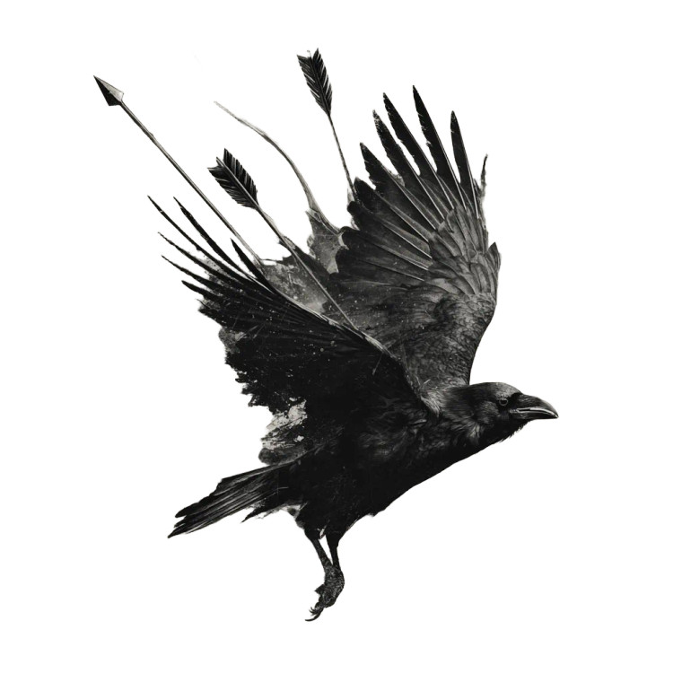 Fierce Raven Battle Vinyl Car Decal Sticker – Waterproof & UV-Resistant 6.826666666666667"