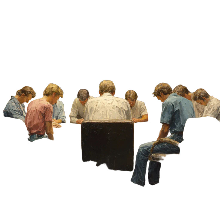 Praying In Boardroom Vinyl Car Decal Sticker – Waterproof & UV-Resistant 6.826666666666667"