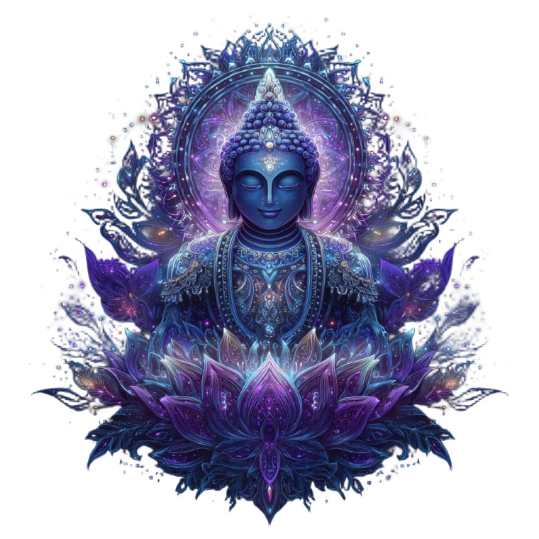 Glowing Buddha Illustration Vinyl Car Decal Sticker – Waterproof & UV-Resistant 3.4133333333333336"